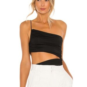 Revolve - Superdown- Black One-Shoulder Women's Top